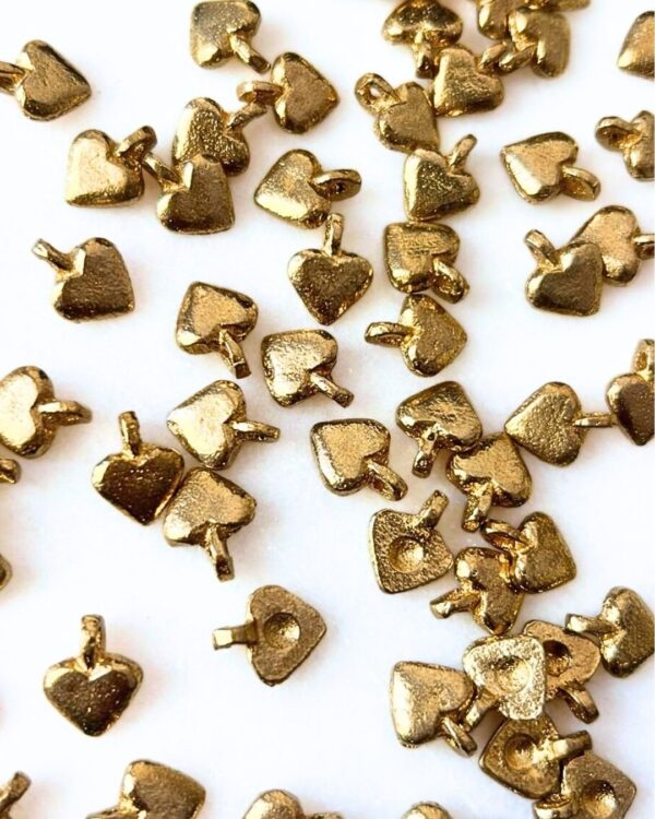 Heart Brass Charms – Pack of 10 Pieces