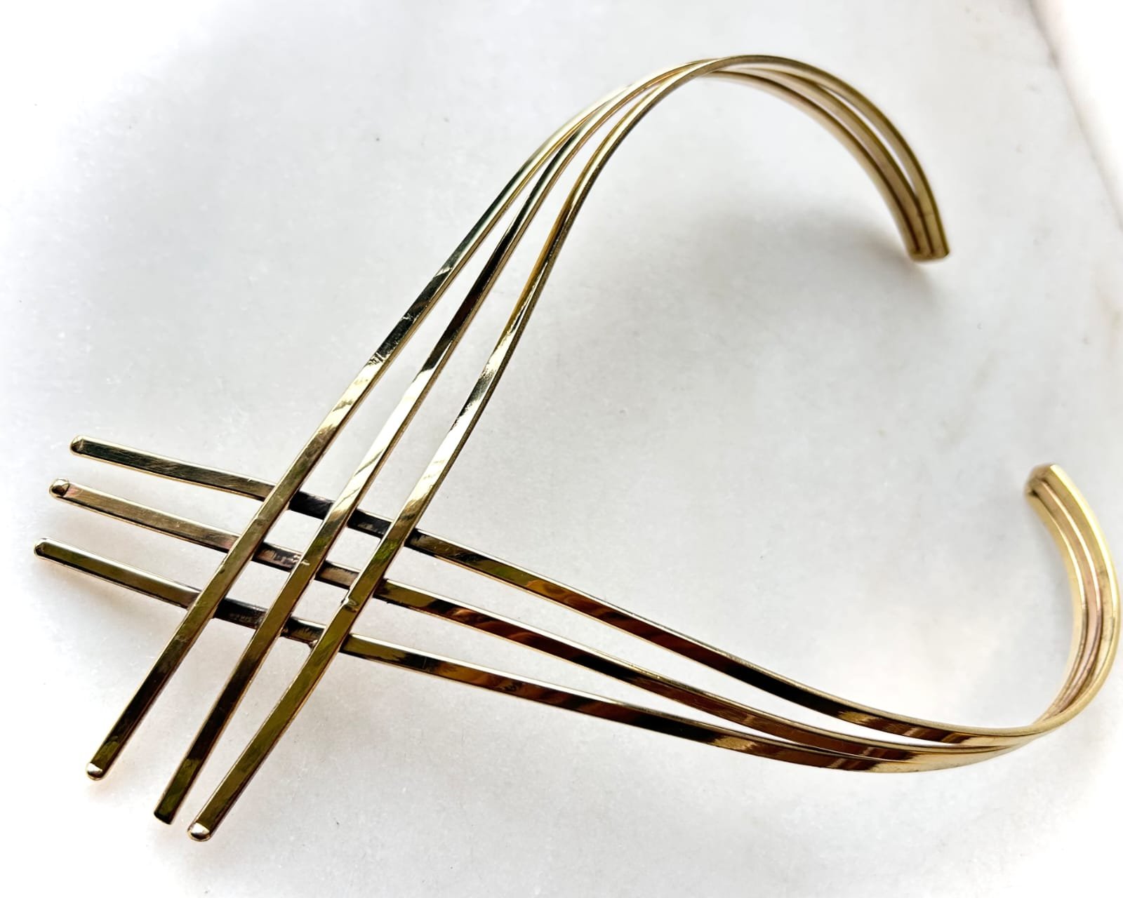 Interwoven Horizon Brass Choker - Image 2