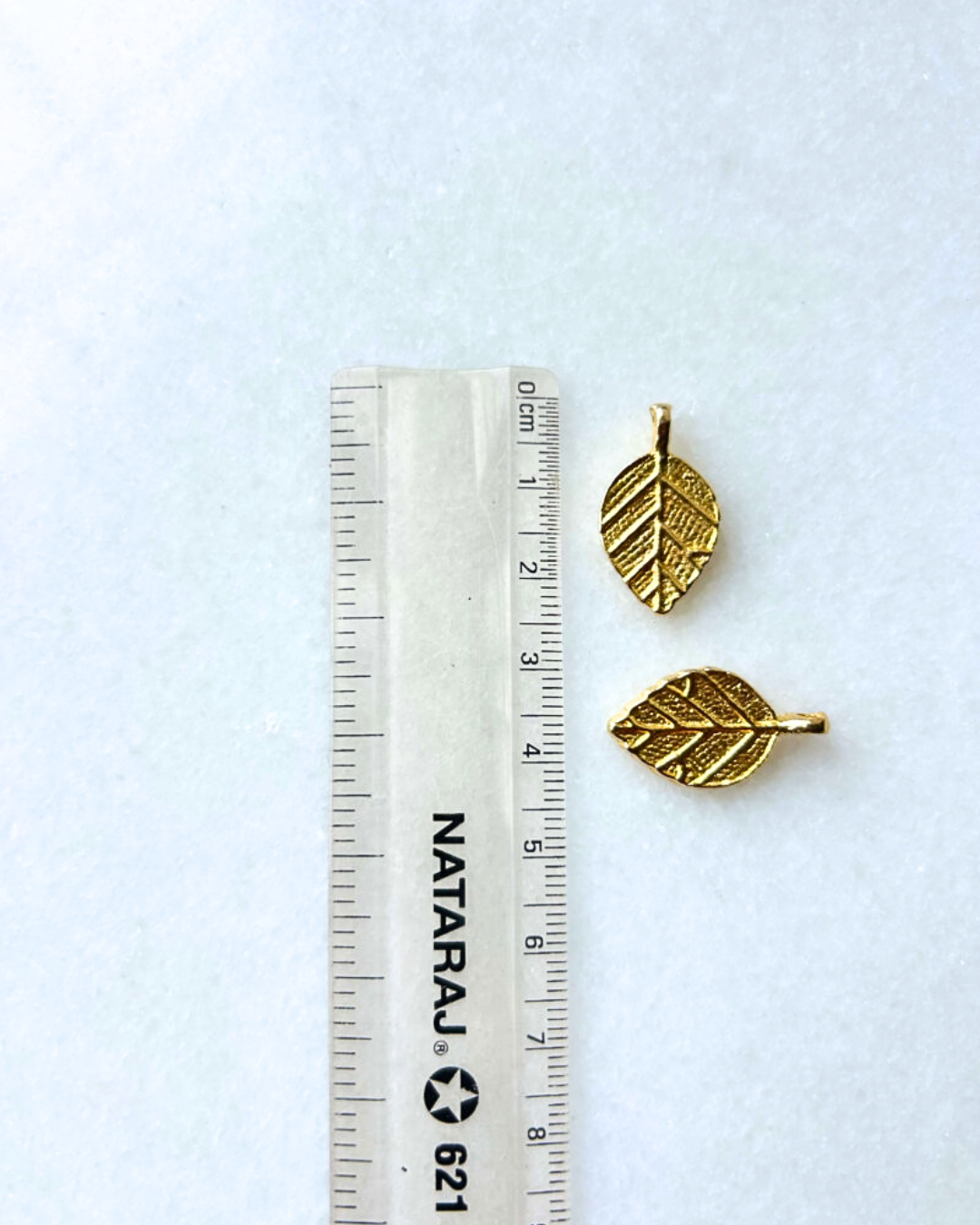 Botanical Leaf Brass Charms – Pack of 5 Pieces - Image 3