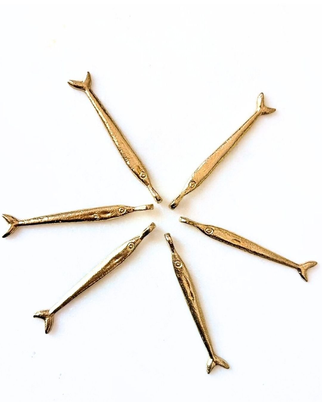 Long Slim Fish Brass Charms – Pack of 3 Pieces - Image 3