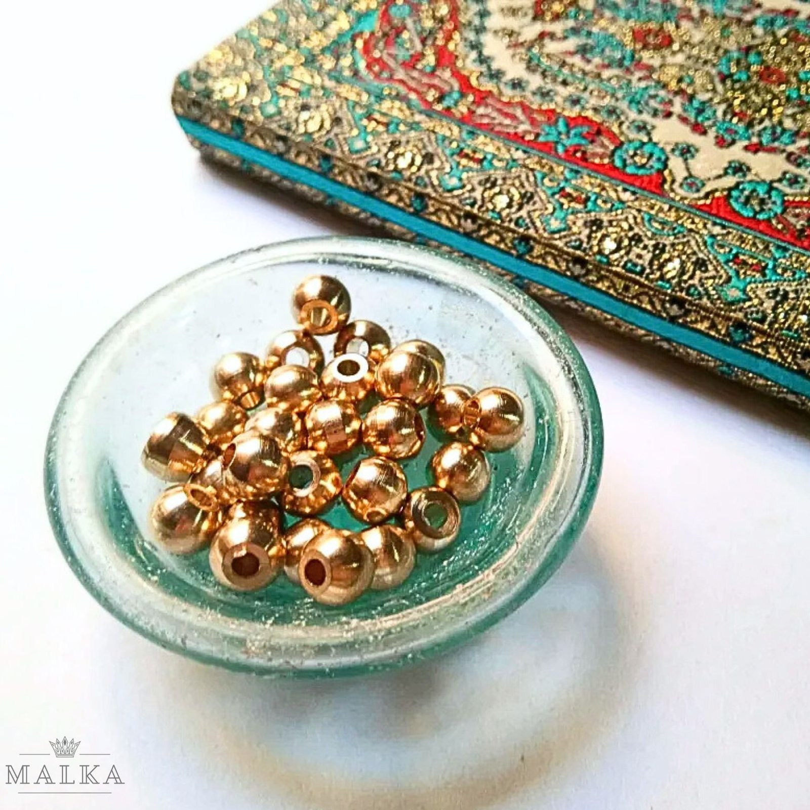 6mm Brass Round Beads – 20g ≈ 23 Beads