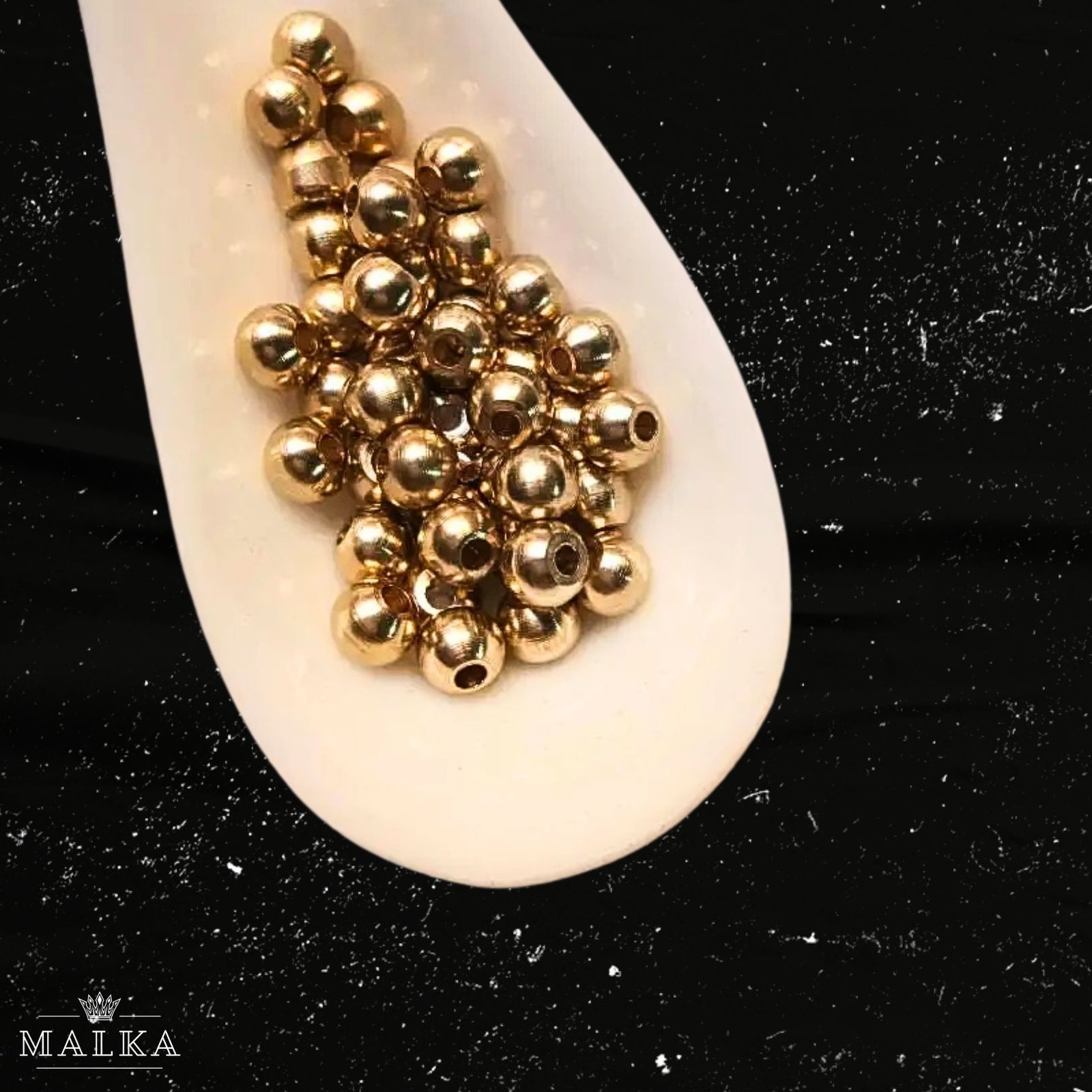 6mm Brass Round Beads – 20g ≈ 23 Beads - Image 2