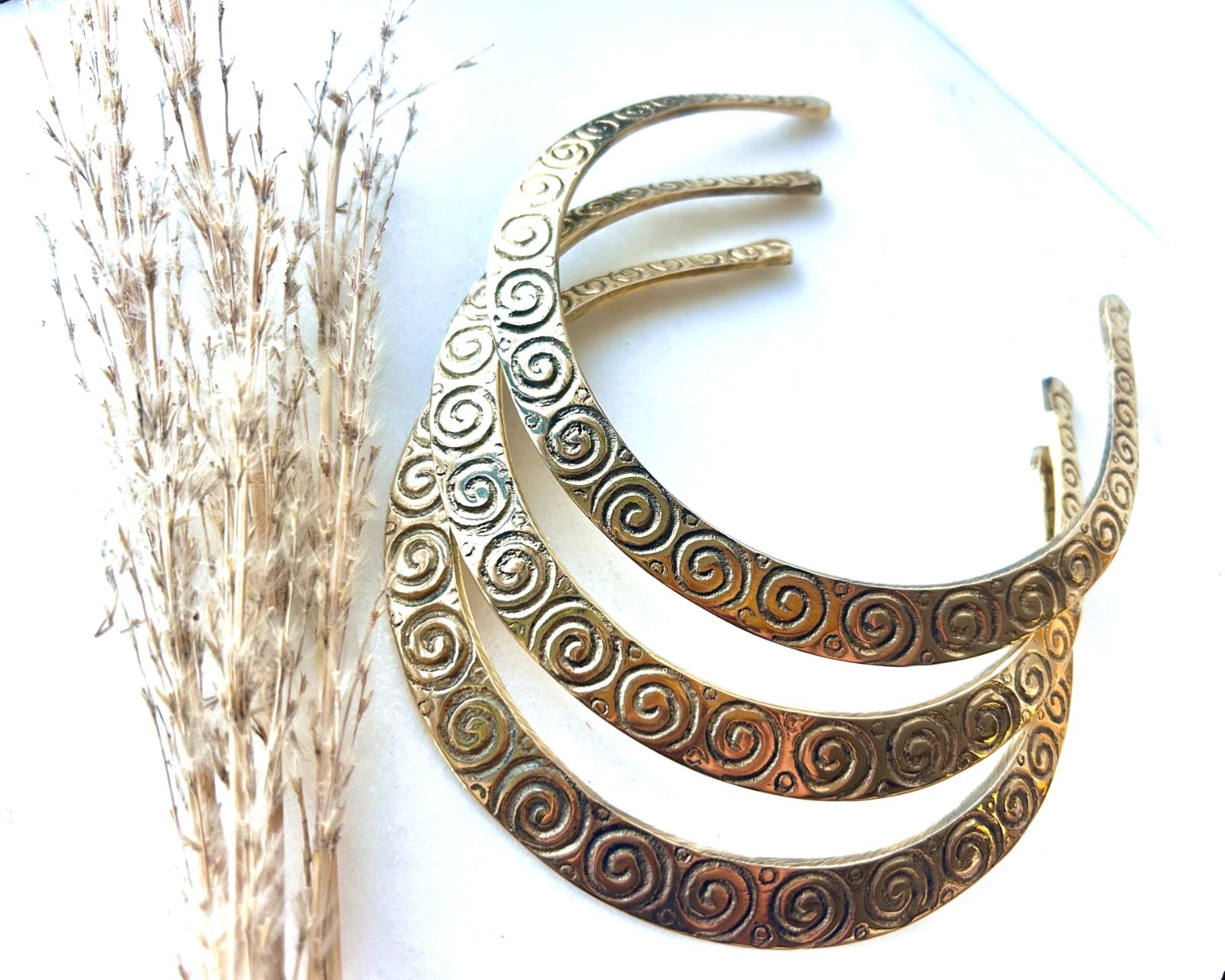 Spiral Engraved Brass Choker