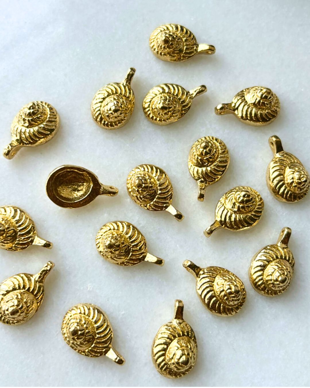 Spiral Shell Brass Charms – Pack of 3 Pieces - Image 2