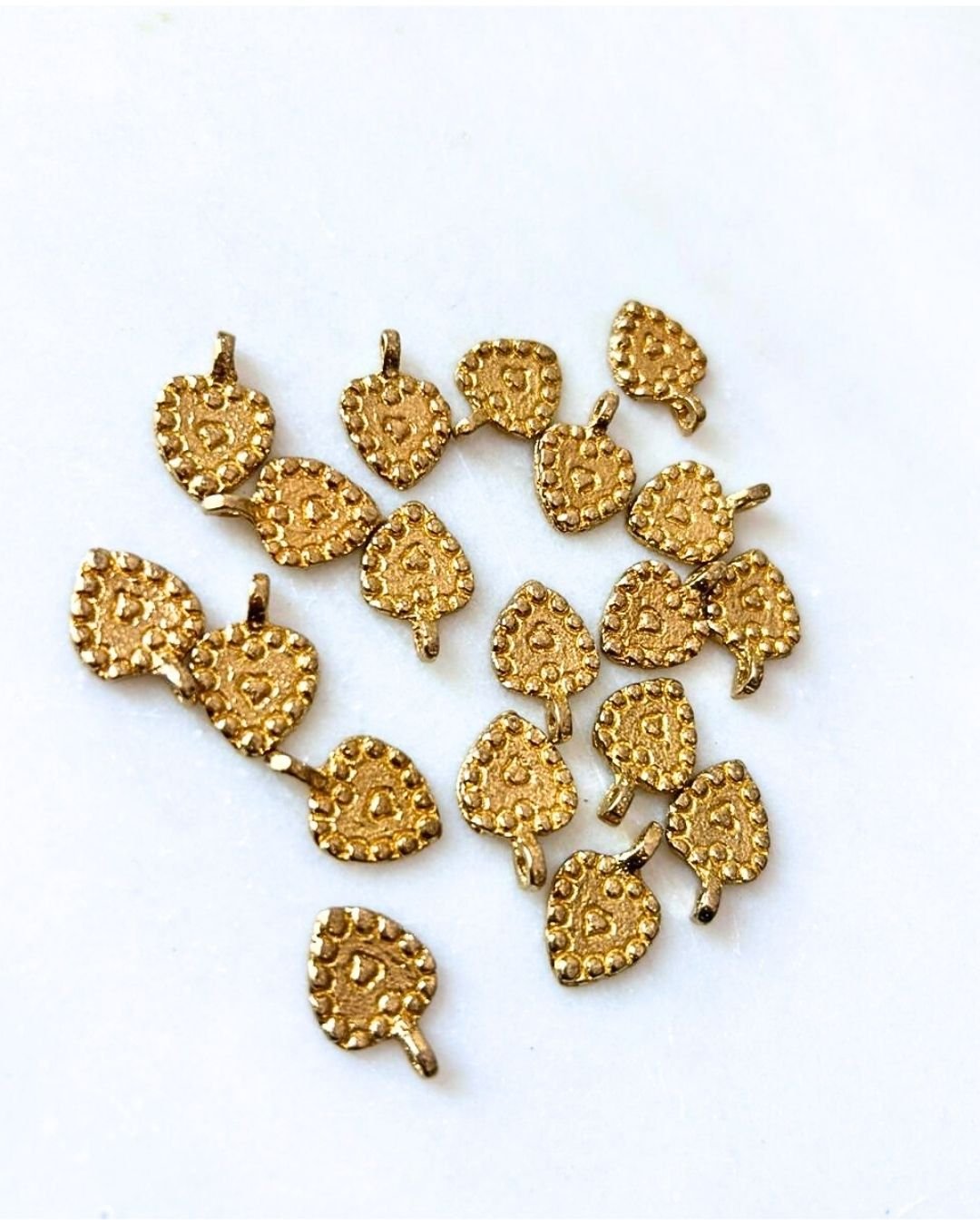 Decorative Teardrop Brass Charms – Pack of 10 Pieces