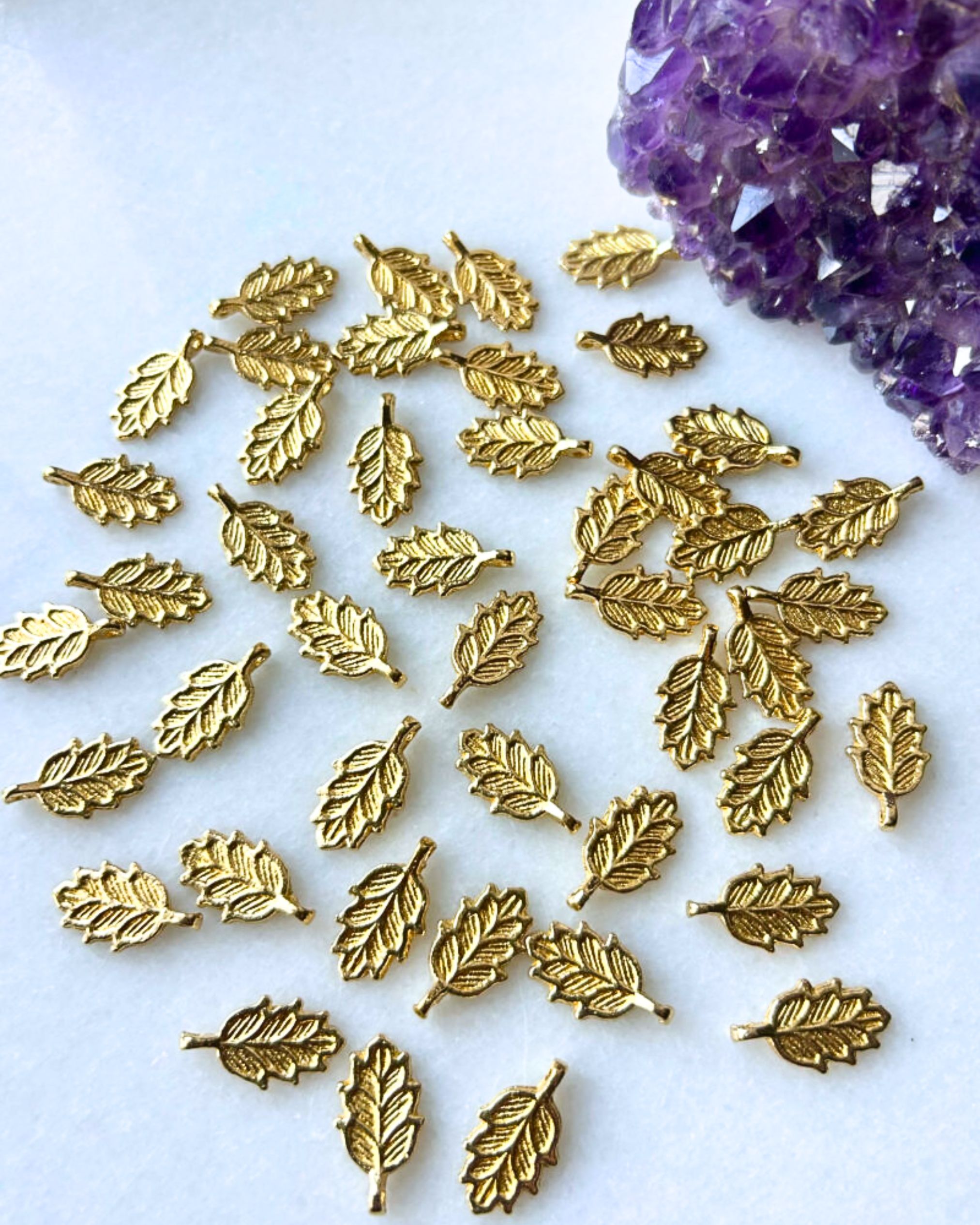 Oak Leaf Brass Charms – Pack of 5 Pieces - Image 2