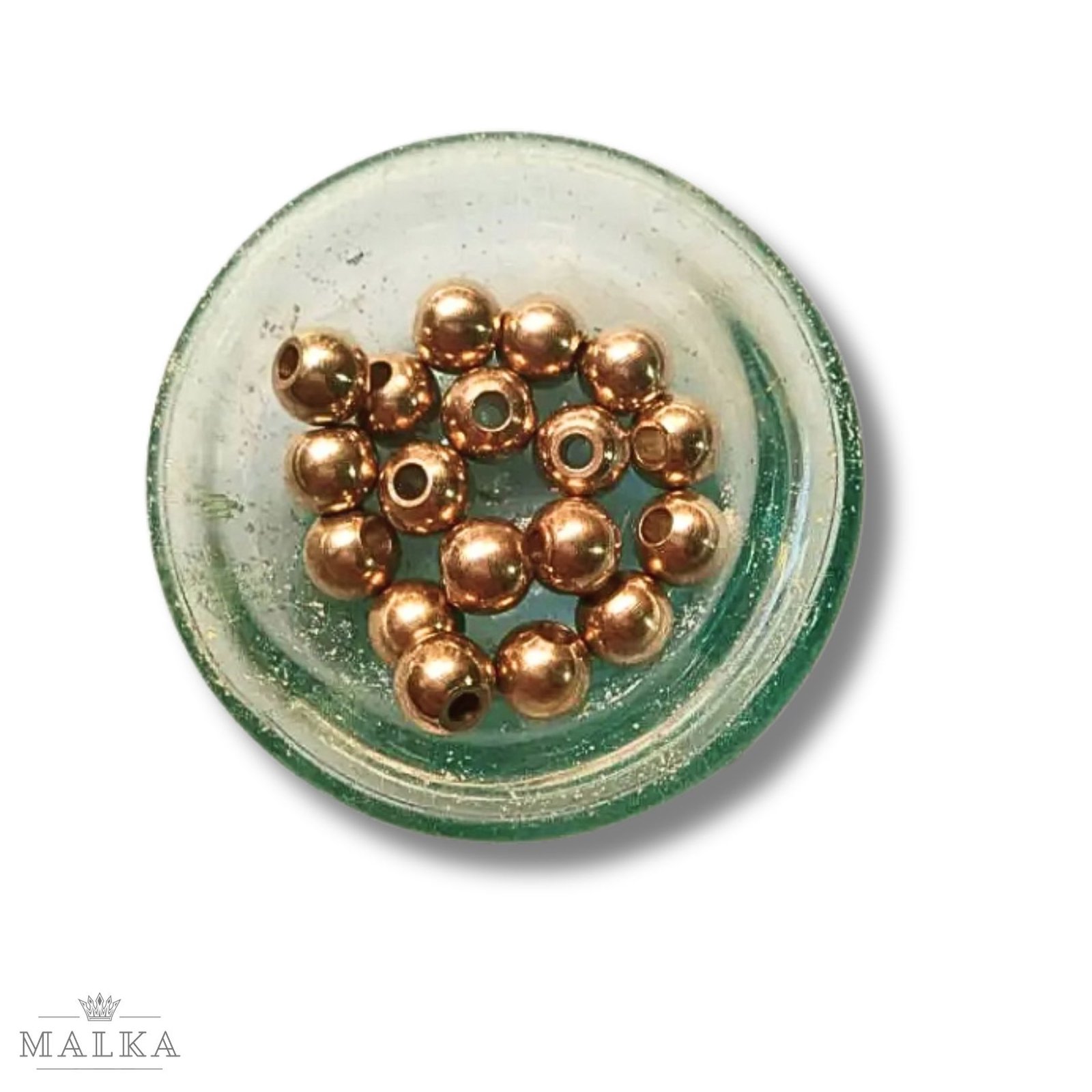 7mm Brass Round Beads – 20g ≈ 14 Beads - Image 2