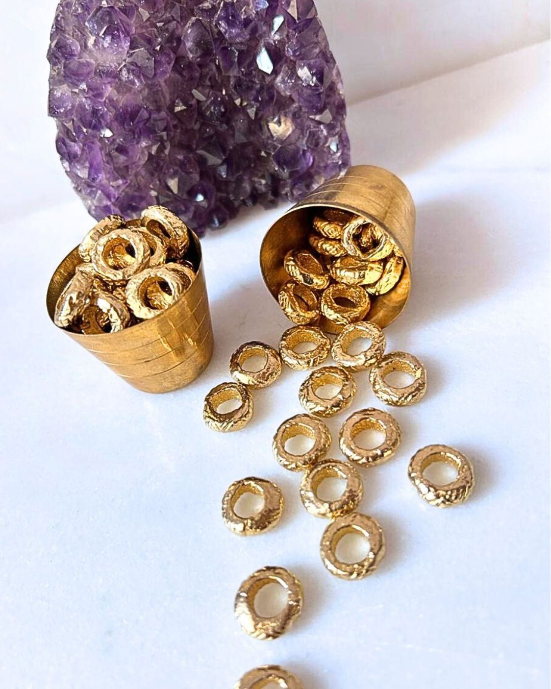 Textured Spacer Brass Charms – Pack of 5 Pieces - Image 2