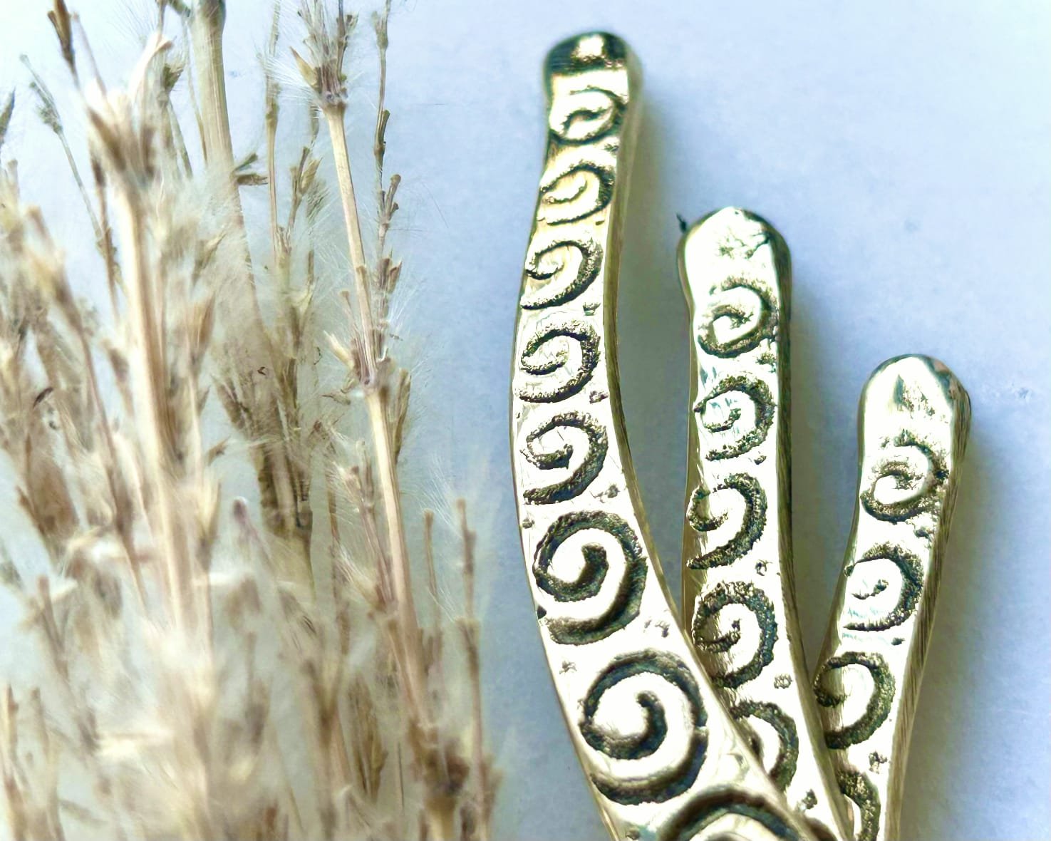 Spiral Engraved Brass Choker - Image 3