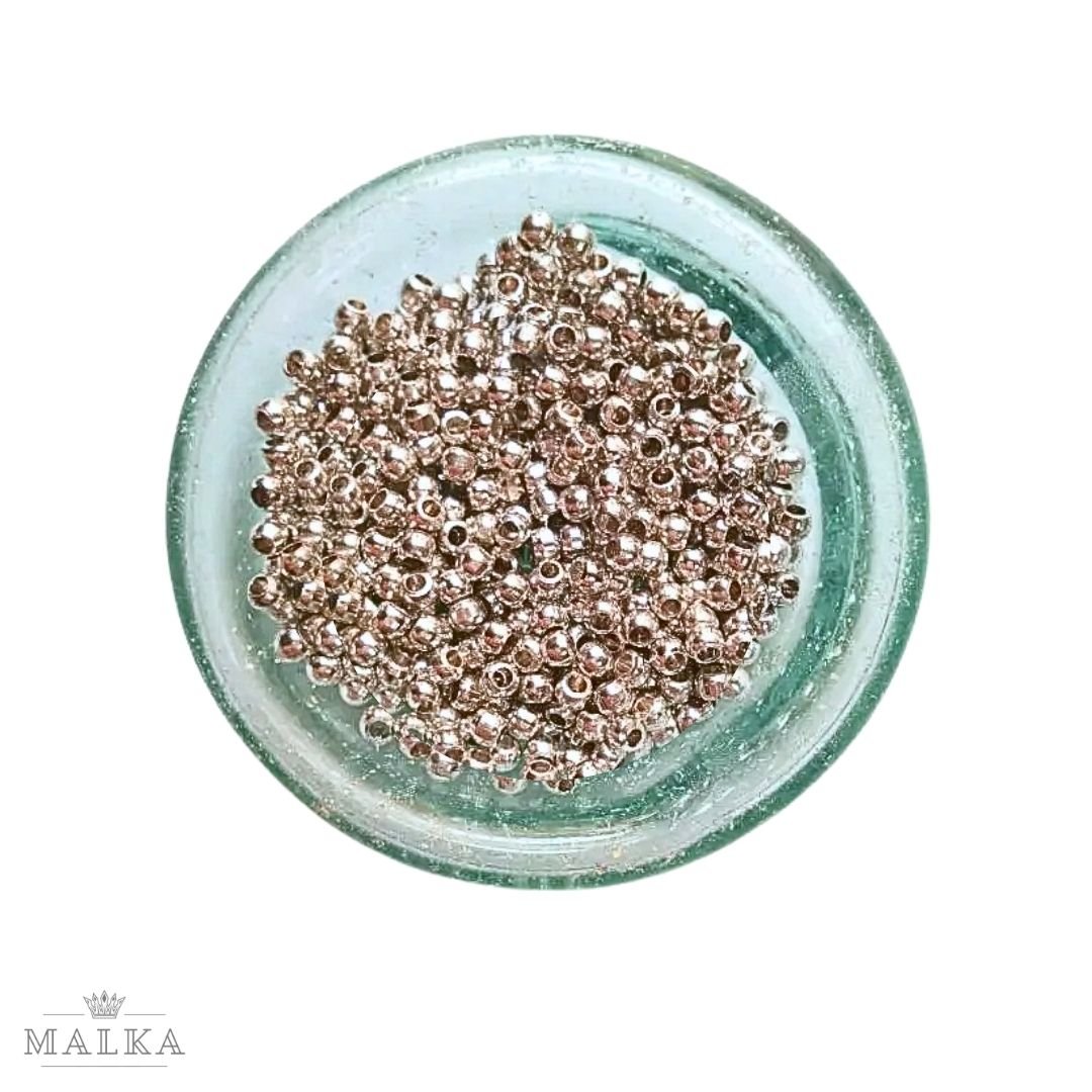 2.5mm Silver-Filled Round Beads – 20g ≈ 240 Beads - Image 2
