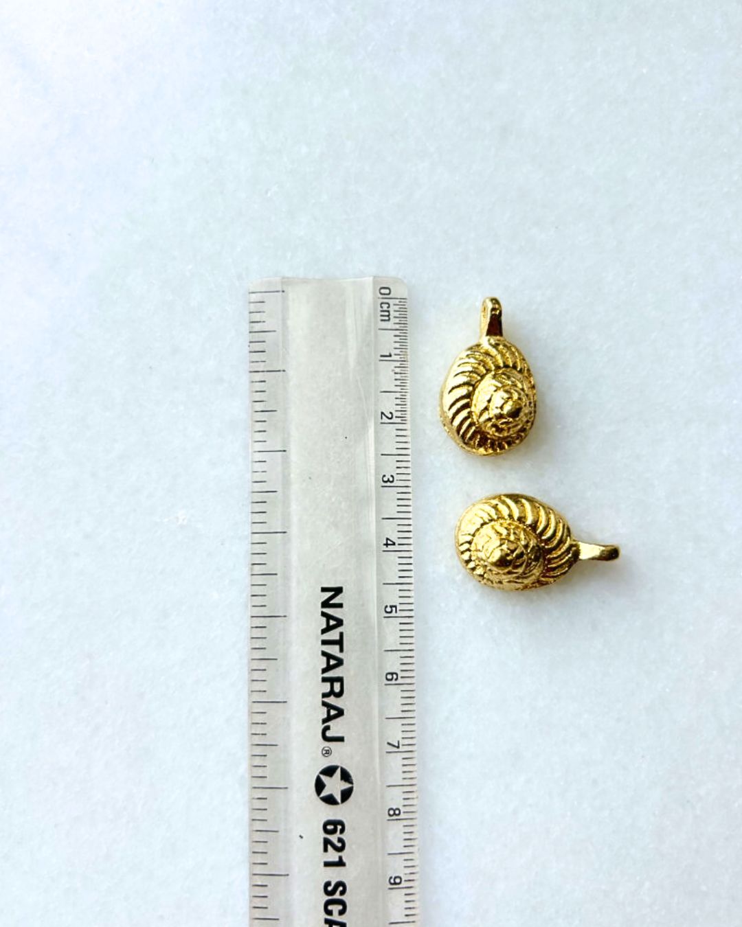 Spiral Shell Brass Charms – Pack of 3 Pieces - Image 3