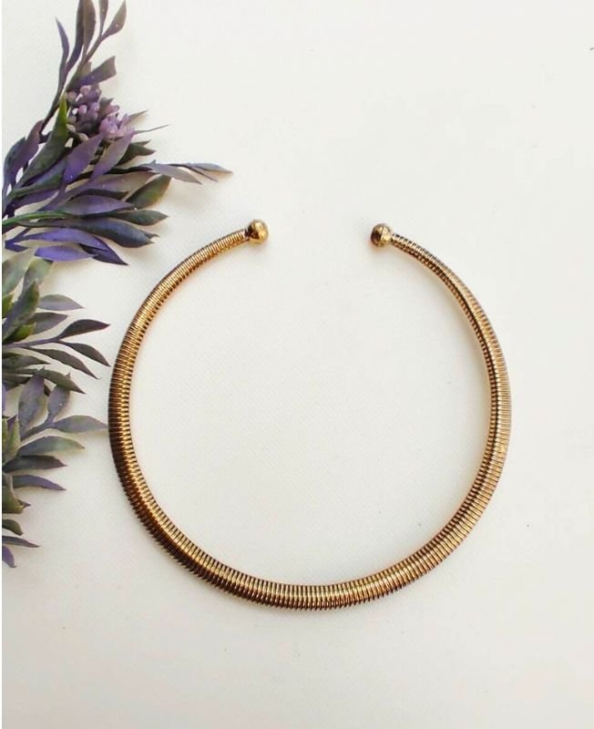 Ribbed Finish Brass Choker - Image 2