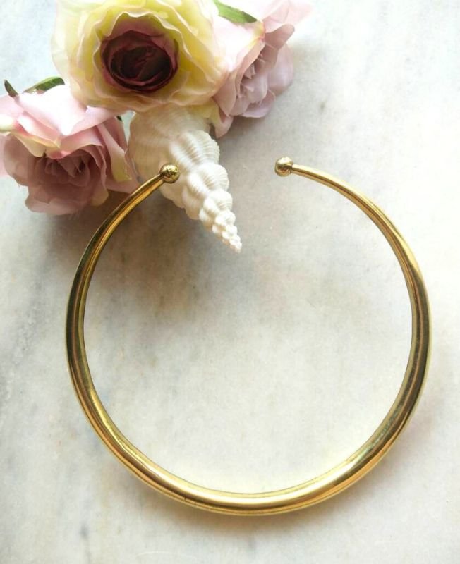 Minimalist Polished Finish Brass Choker - Image 4