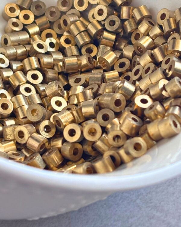 4mm Cylinder Brass Beads – 10g