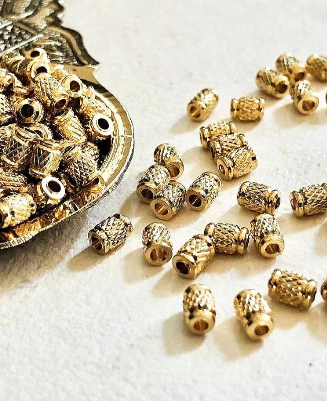 5mm Brass Pipe Geometric Beads – 10g - Image 3