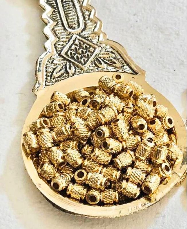 5mm Brass Pipe Geometric Beads – 10g - Image 2