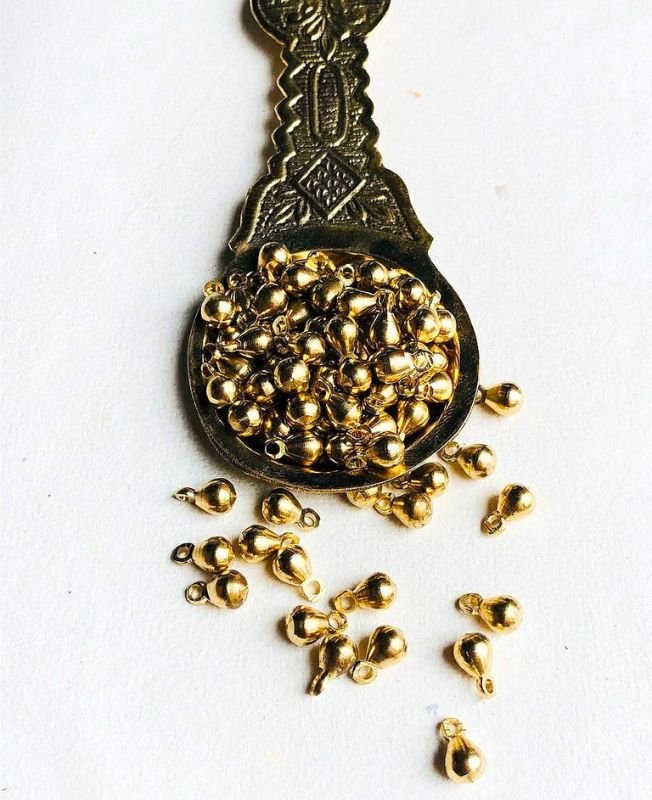 9.5mm Brass Unique Drop Charm Beads – 20g - Image 3
