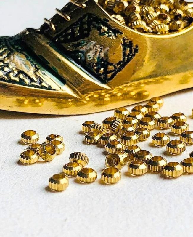 2mm Brass Donut Geometric Beads – 10g - Image 3