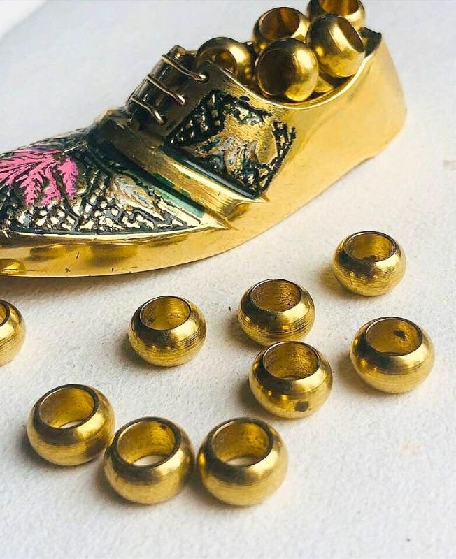 9mm Brass Geometric Beads – 10g - Image 5