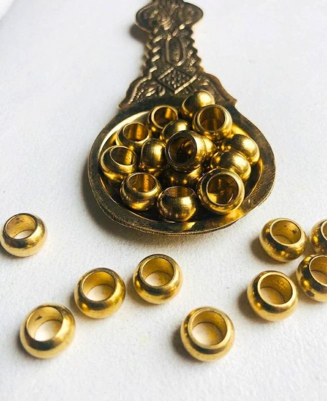 9mm Brass Geometric Beads – 10g - Image 4