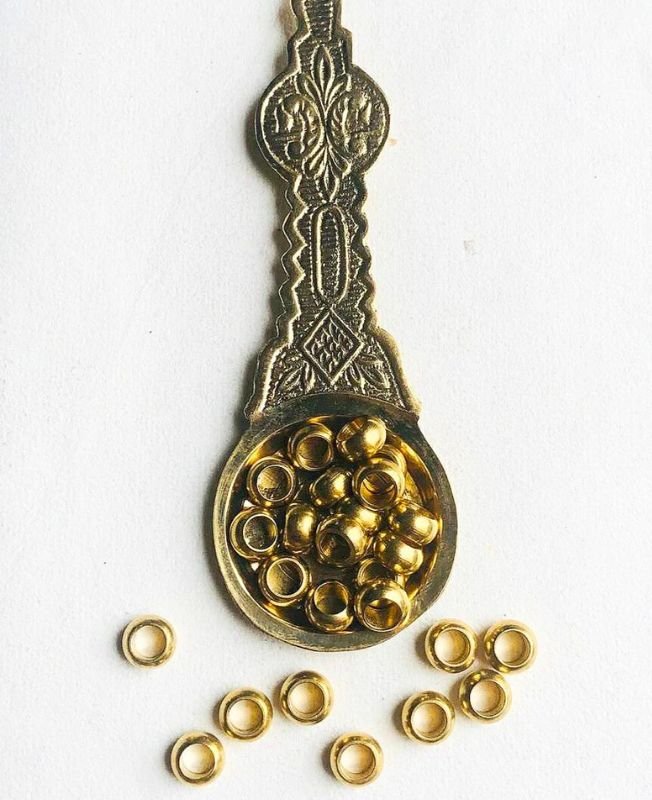 9mm Brass Geometric Beads – 10g - Image 3