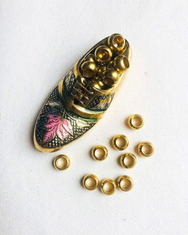 9mm Brass Geometric Beads – 10g