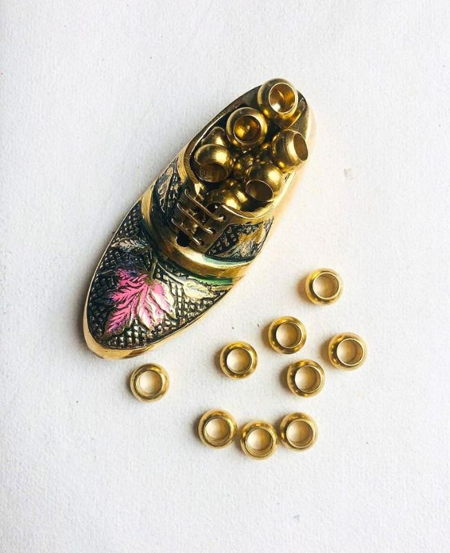 9mm Brass Geometric Beads – 10g