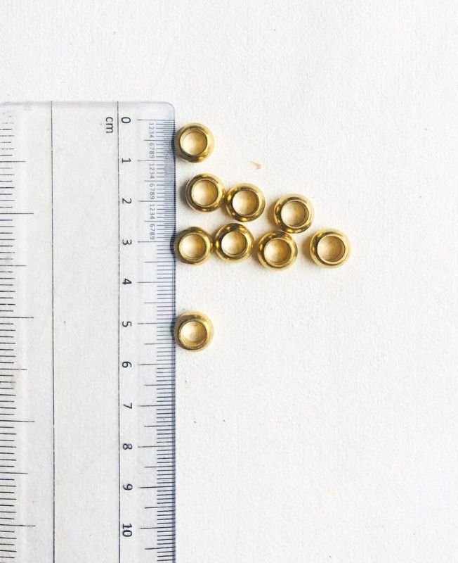 9mm Brass Geometric Beads – 10g - Image 2