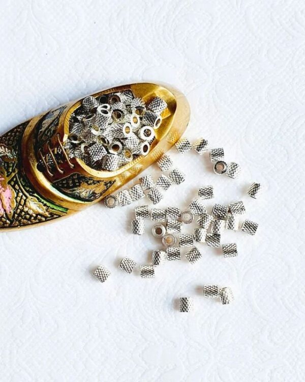 4mm Pipe Silver-Filled Brass Beads – 10g