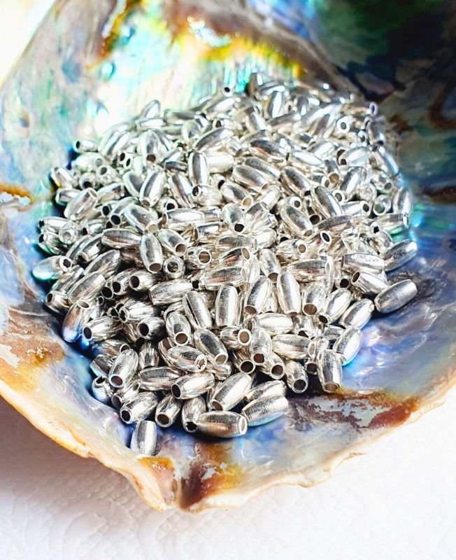 6.5mm Silver-Filled Brass Pipe Beads – 10g