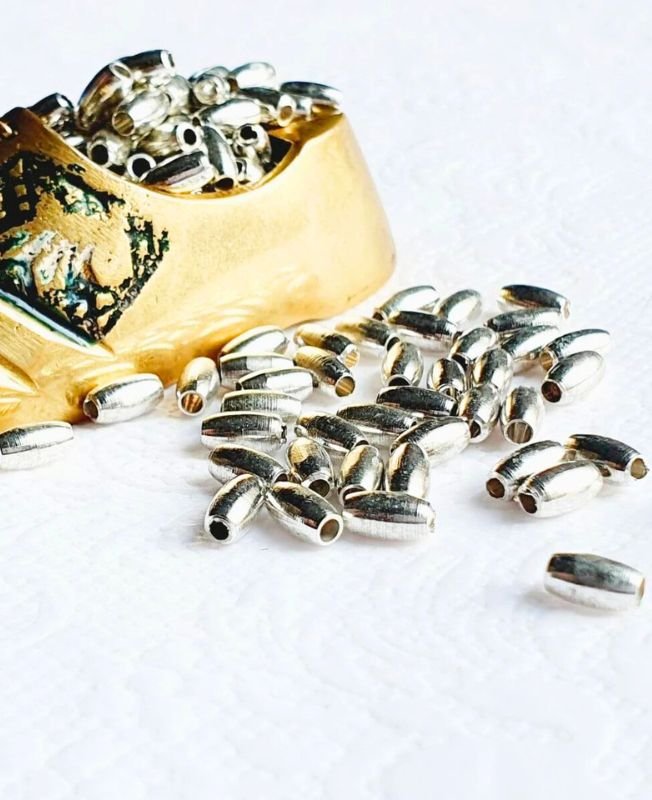 6.5mm Silver-Filled Brass Pipe Beads – 10g - Image 5