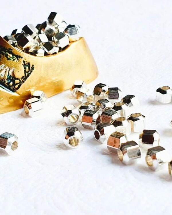 5.5mm Silver-Filled Brass Geometric Beads – 10g