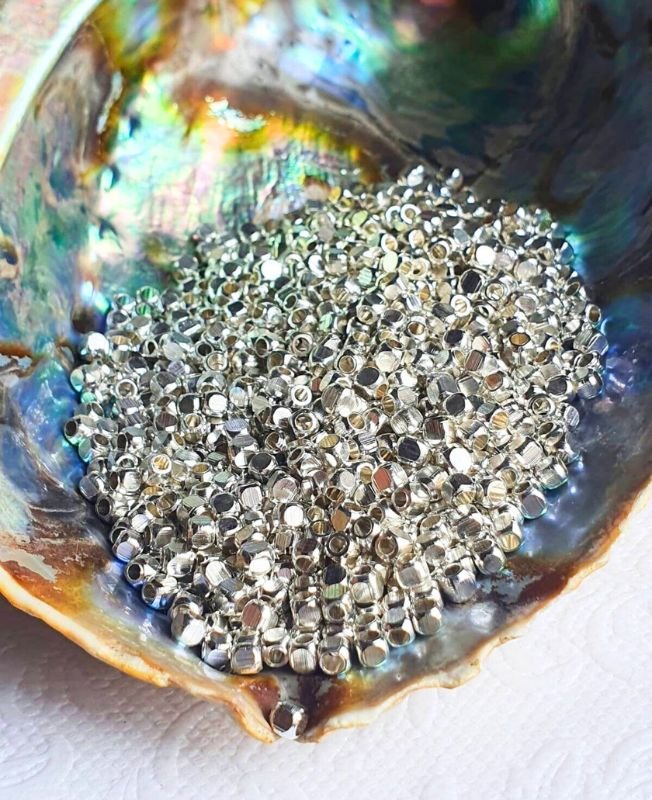 3mm Silver-Filled Brass Geometric Beads – 10g