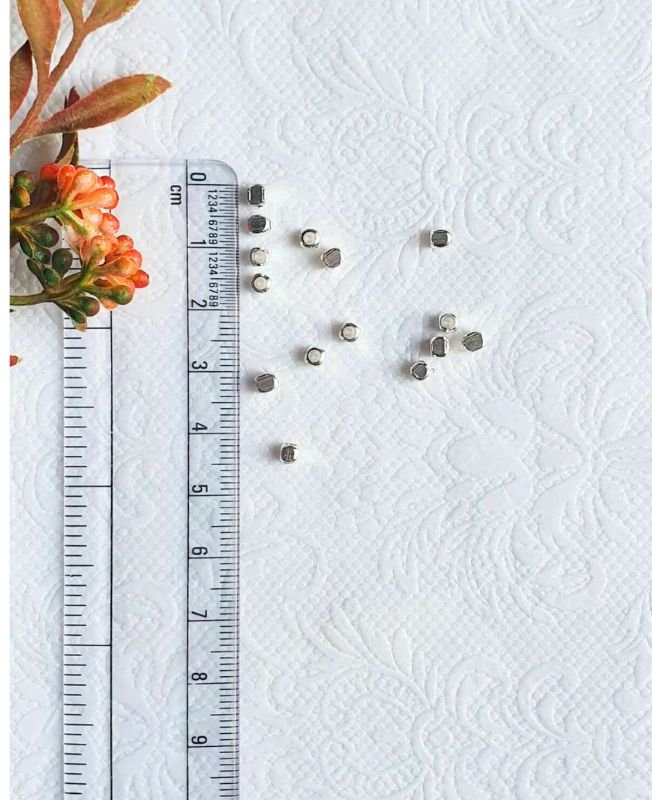 3mm Silver-Filled Brass Geometric Beads – 10g - Image 5