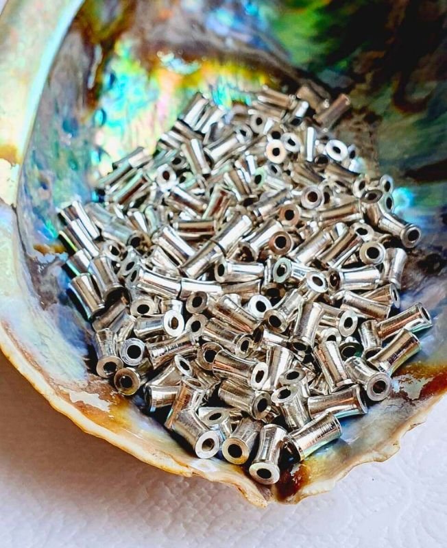 8mm Pipe Silver-Filled Brass Beads – 10g - Image 4