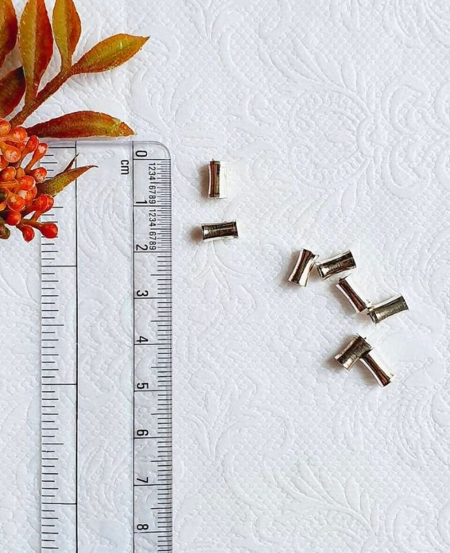 8mm Pipe Silver-Filled Brass Beads – 10g - Image 3