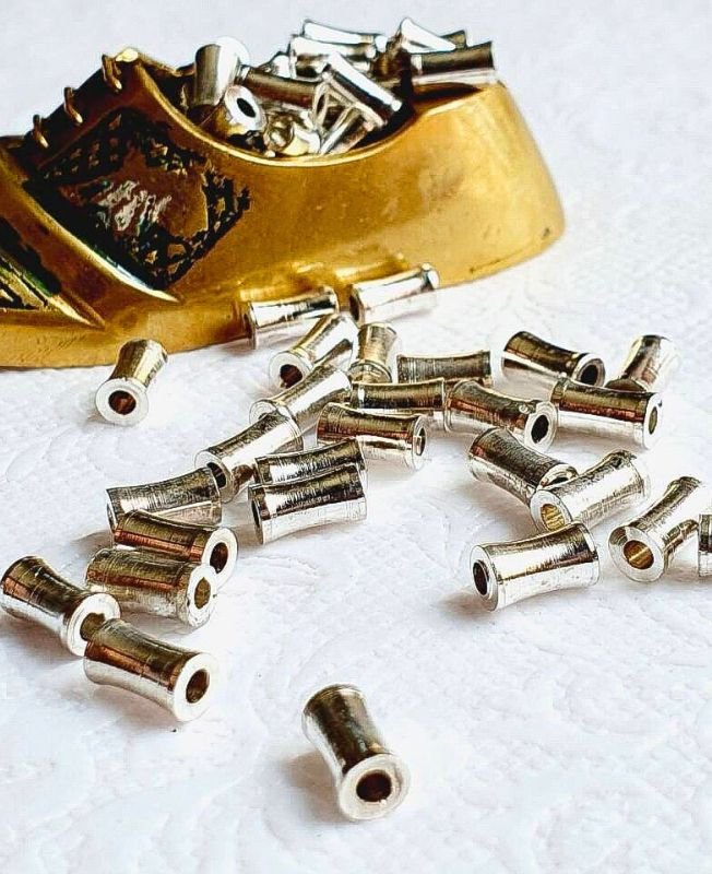 8mm Pipe Silver-Filled Brass Beads – 10g - Image 2