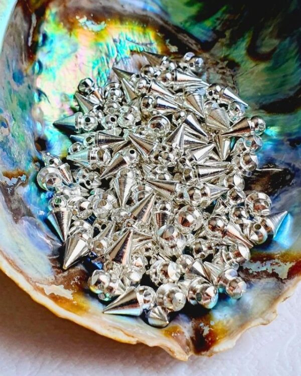 9x5mm Silver-Filled Brass Spike Beads – 10g