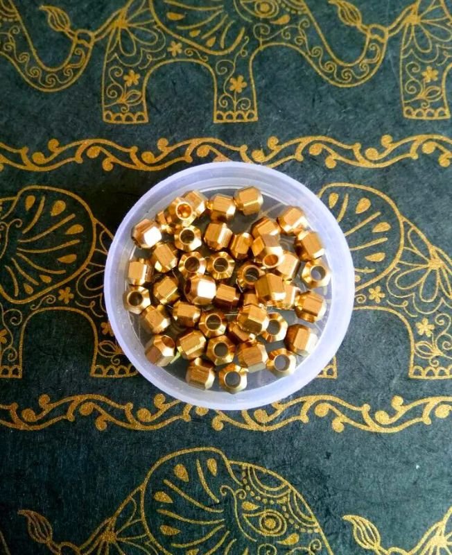 6mm Brass Geometric Beads – 10g - Image 2