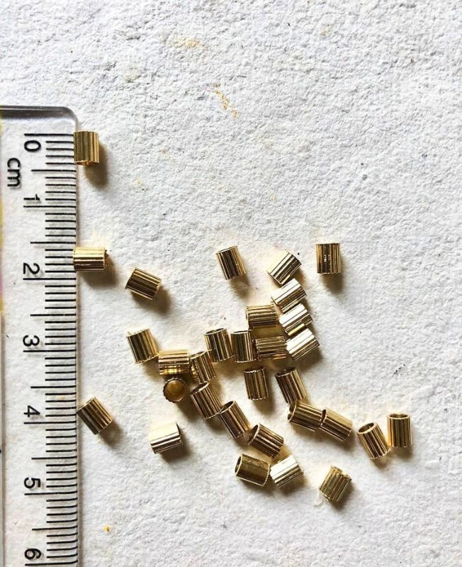 4mm Brass Pipe Geometric Beads – 10g - Image 3