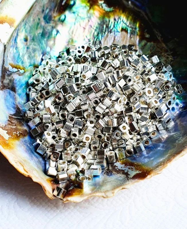 3mm Cube Silver-Filled Brass Beads – 10g - Image 4