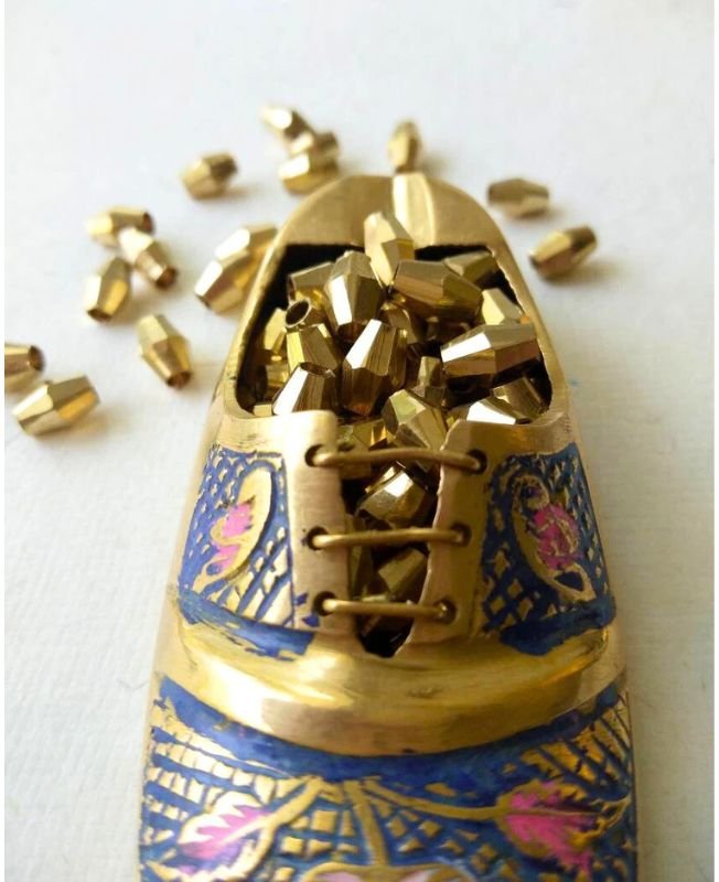 8mm Brass Unique Pipe Geometric Beads – 10g