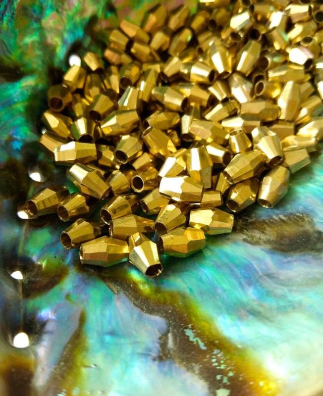 8mm Brass Unique Pipe Geometric Beads – 10g - Image 3