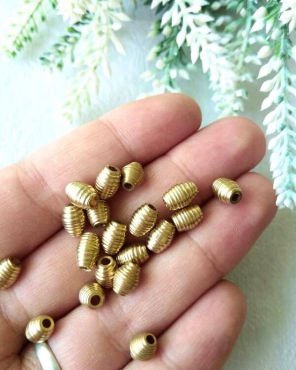 8mm Unique Brass Pipe Geometric Beads – 10g