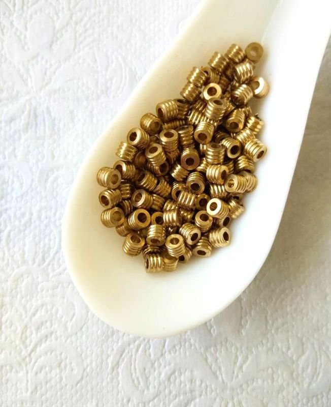 3.5mm Brass Pipe Geometric Beads – 10g - Image 3