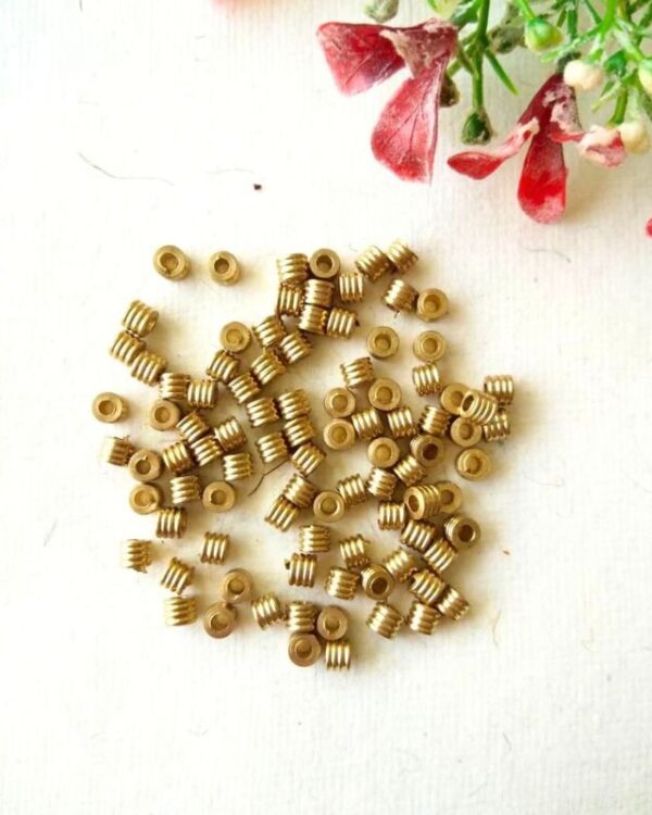 3.5mm Brass Pipe Geometric Beads – 10g