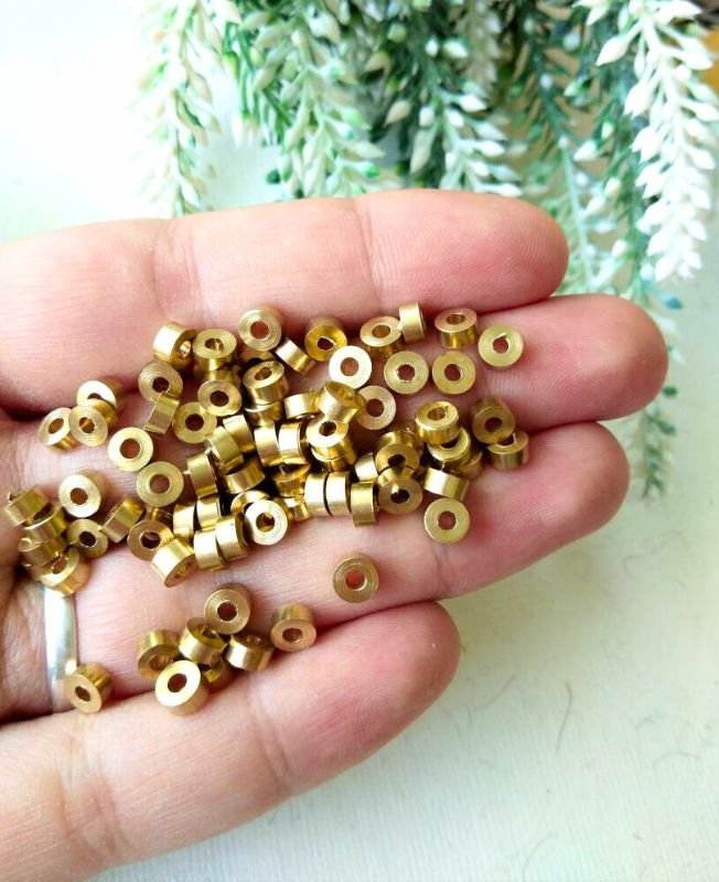 2.5mm Unique Brass Donut Beads – 10g - Image 2
