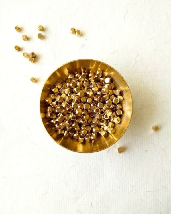 3mm Brass Quadratic Beads – 10g