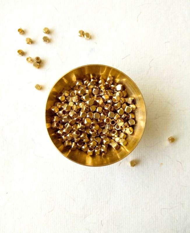 3mm Brass Quadratic Beads – 10g