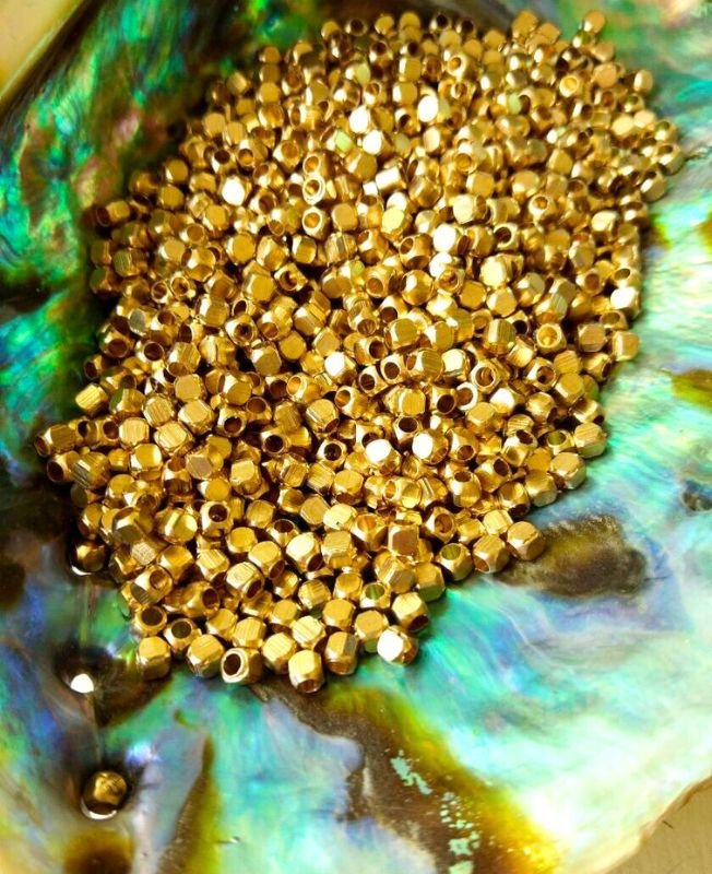 3mm Brass Quadratic Beads – 10g - Image 4